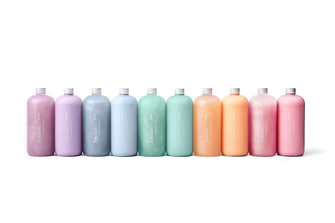Professional haircare product bottles